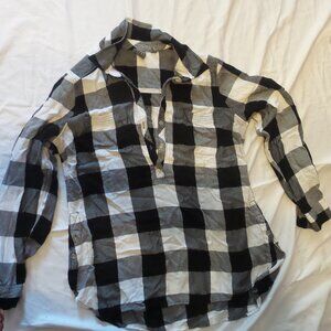 SOHO New York Co. Jeans Black & White Plaid Shirt Size M